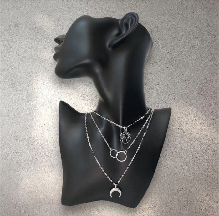 Collier trois rangs ajustable en acier inoxydable