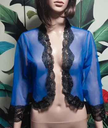 Boléro tulle bleu et noir