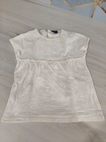 T shirt tunique écru 18 mois Kiabi