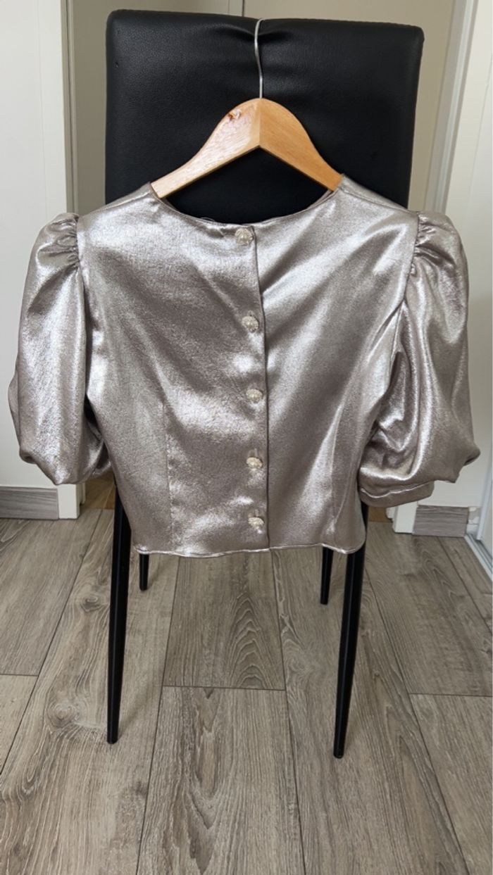 Top Zara argenté - photo numéro 2