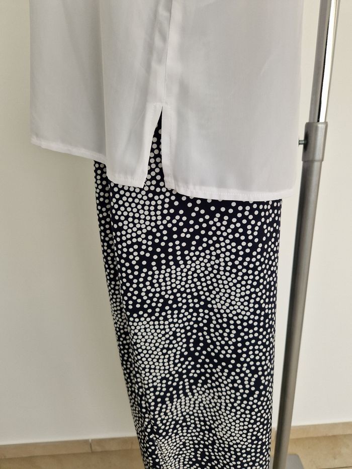 Ensemble blanc et bleu marine à pois blanc - photo numéro 4