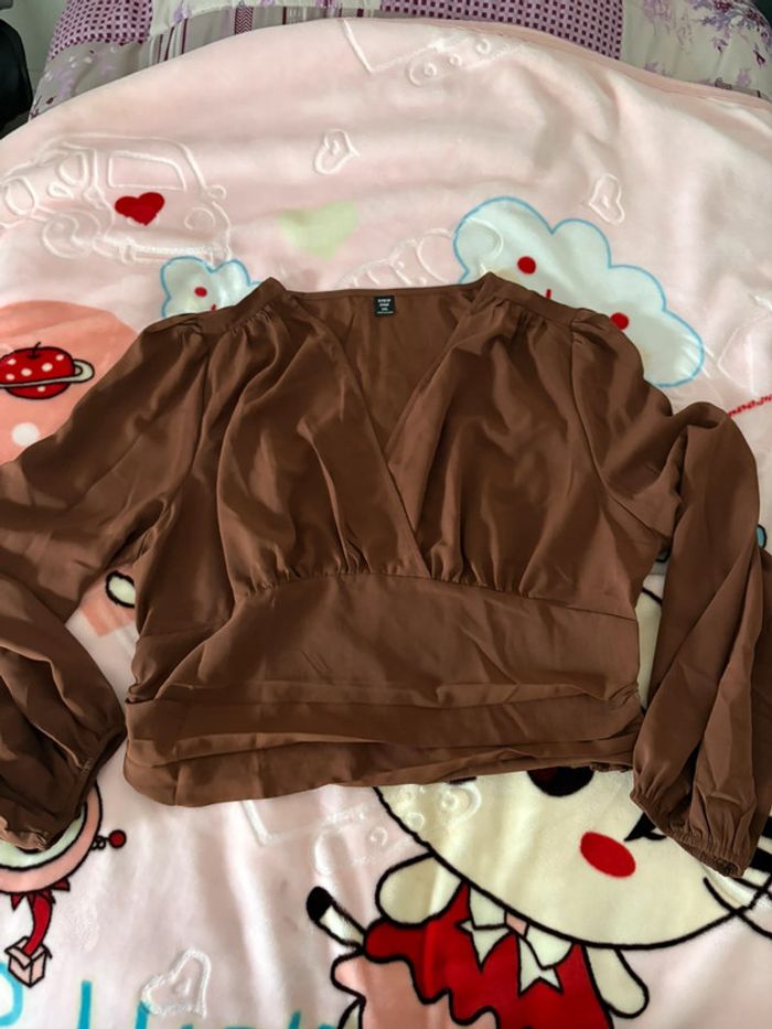 Tee-shirt marron croc top