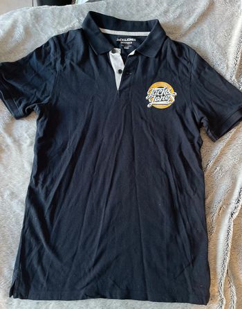 Polo jack et jones homme bleu marine moutarde taille S