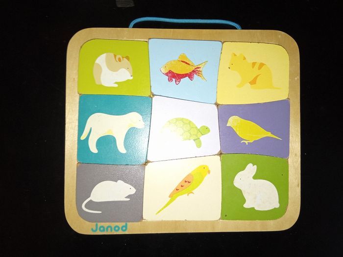 Puzzle en bois enfant, animaux janod 9 morceaux, dès 2 ans, - photo numéro 2