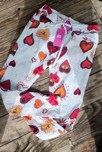 Pantalon léger coeurs "Miss Stephy" made in italy neuf TU