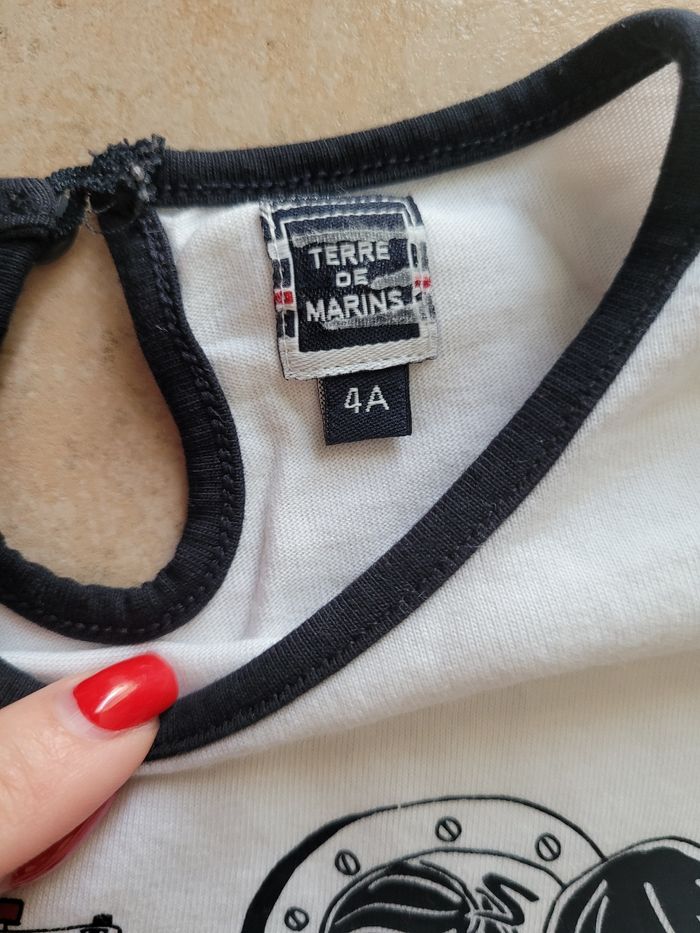 T shirt terre de marins taille 4 ans - photo numéro 2