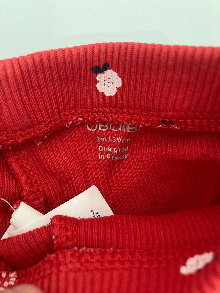 Joli legging fleuri 3 mois Obaibi parfait état - photo numéro 3
