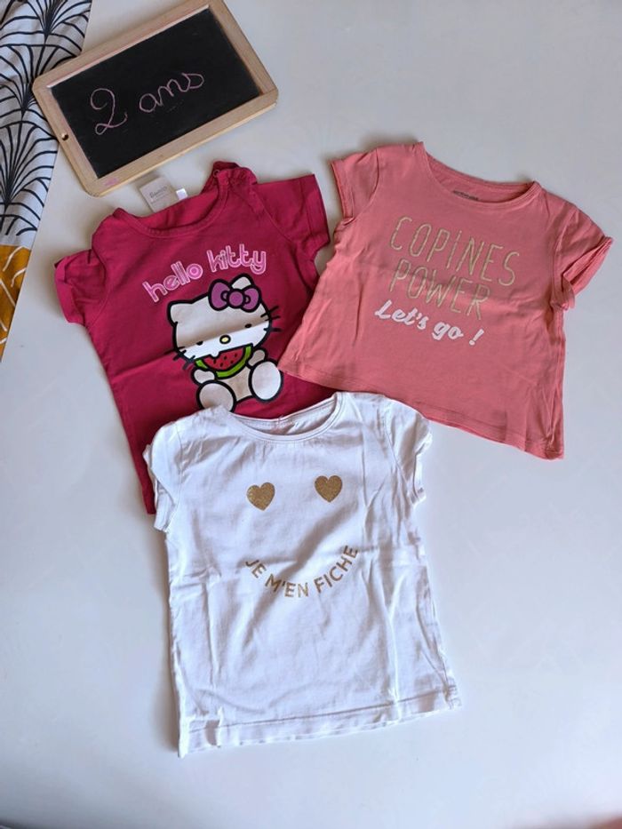 Lot de 3 t-shirts en bon état taille 2 ans
