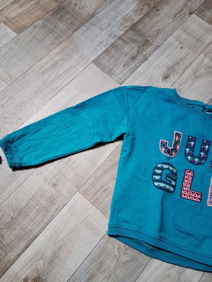 Sweat fille bleu turquoise 6 ans - photo numéro 3