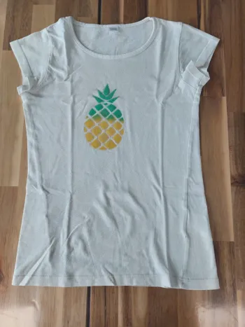 T-shirt blanc ananas