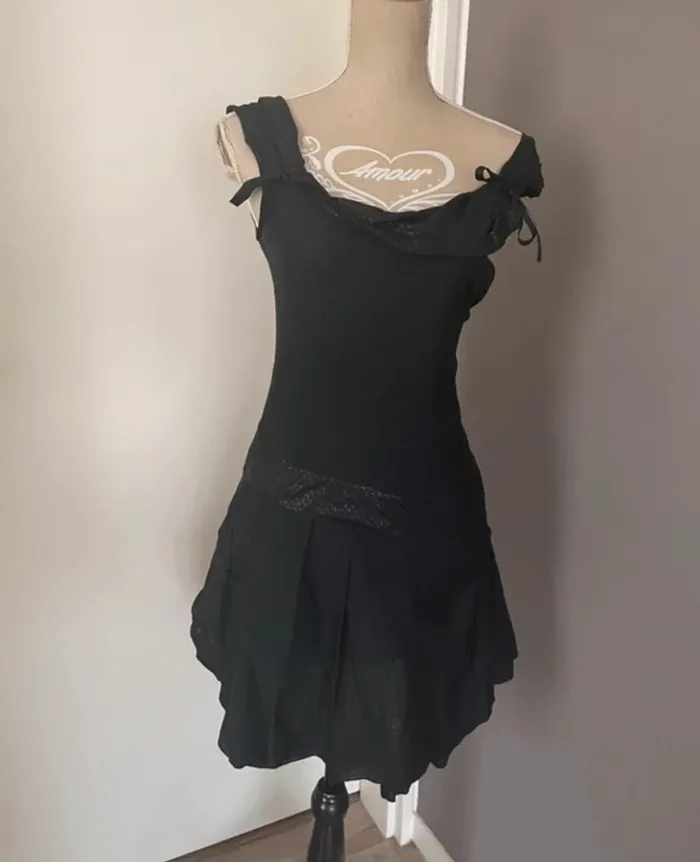Chattawak robe noire habillée femme taille 34
