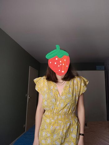 Combinaison d'été 100% coton jaune motif fleurs Taille S Lefties Neuf avec étiquette
