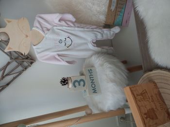 Jolie pyjama velour rose poudre blanc Bonne nuit mon cœur ouverture pressions avant Smiley baby bébé