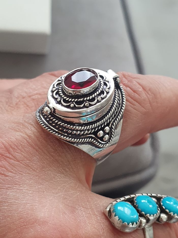 Bague poison rubis en argent vintage - photo numéro 9