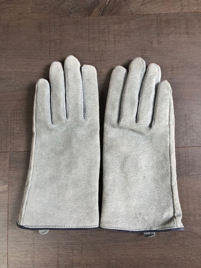 Gants en cuir bleu ciel taille 1