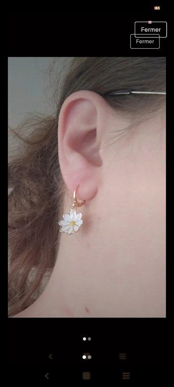 Boucle d'oreille marguerite