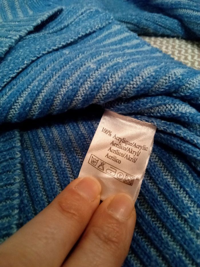 Gilet zippé bleu - T.18 mois - photo numéro 9