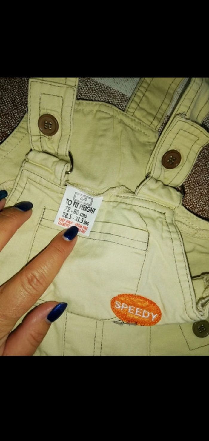 Salopette short 6 mois beige speedy - photo numéro 2