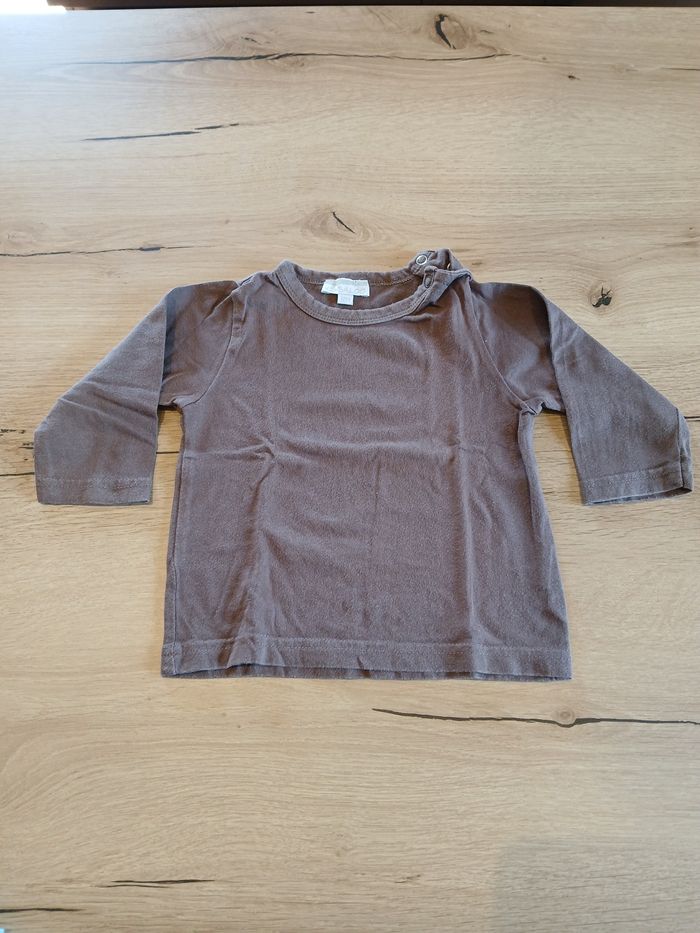 T shirt manches longues marron