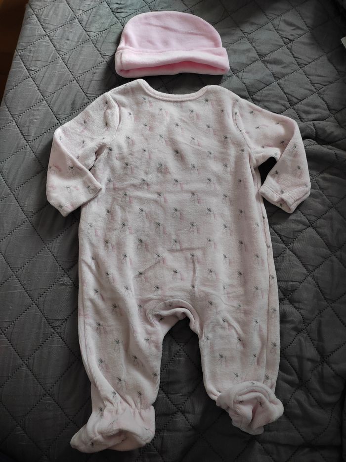 Pyjama et Bonnet velours 3 mois - photo numéro 2
