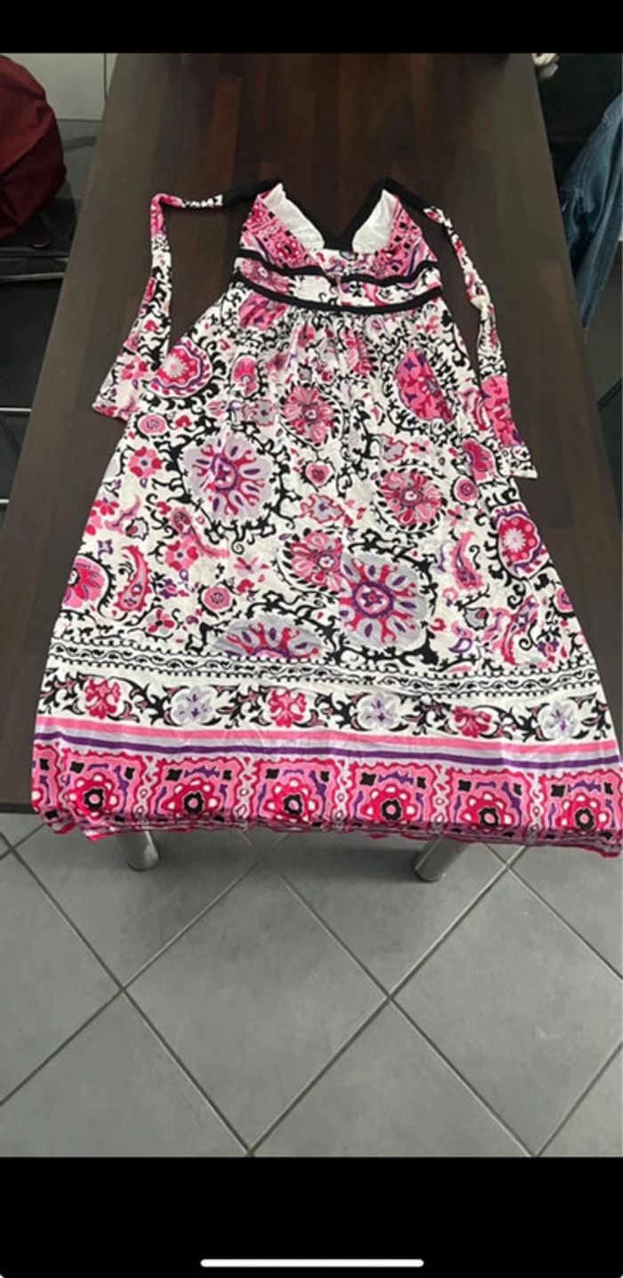 Très jolie Robe longue d'été Marella achetée en boutique en Italie en parfait état. Taille M - photo numéro 3