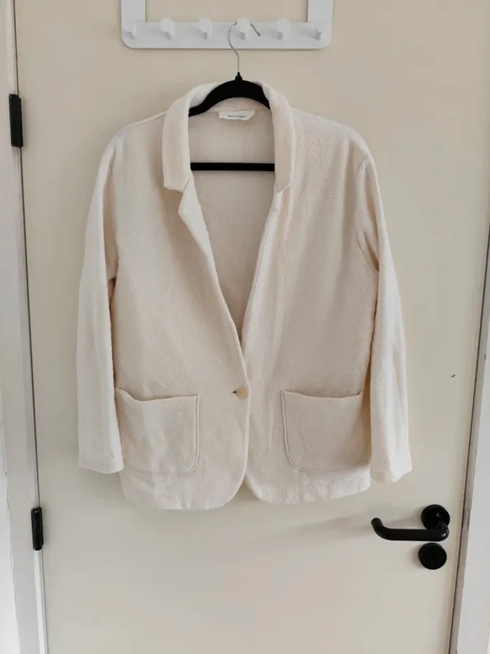 Belle veste blazer molletonnée blanche American Vintage - photo numéro 4