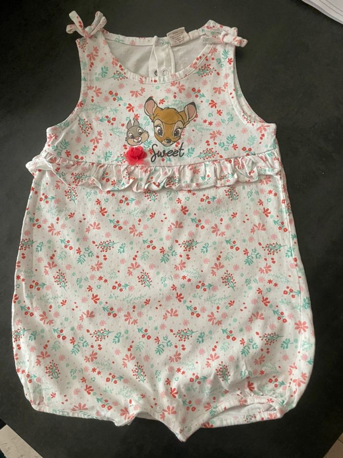 Combi short barboteuse bambi disney