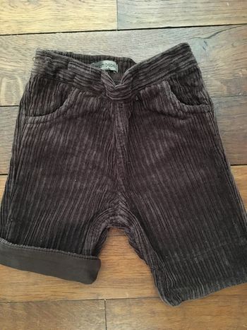 Pantalon velours brun DPAM bébé, 1 mois