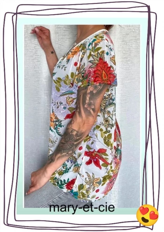 SOLDÉ - Blouse fluide légère manches courtes taille 3 - depeche mode - photo numéro 4