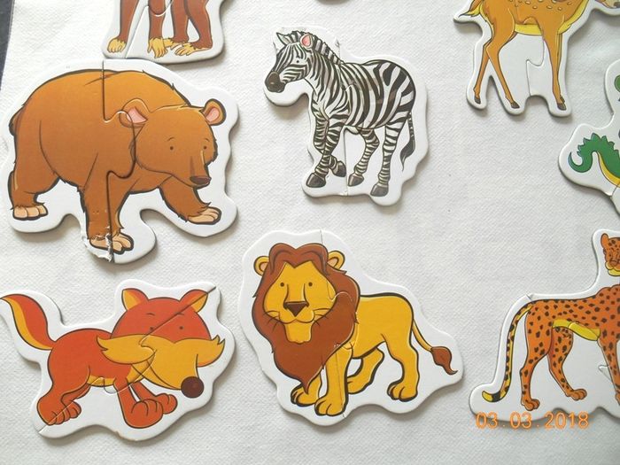 Puzzles 2 pieces x18 animaux - photo numéro 2