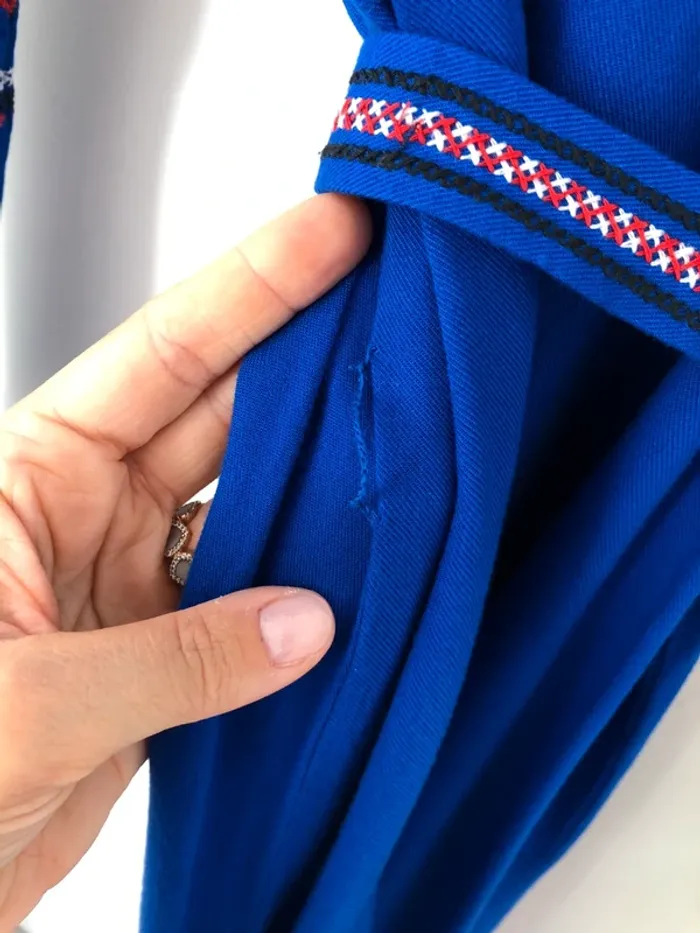 Robe bleu électrique brodée Les Petites taille S neuve - photo numéro 11