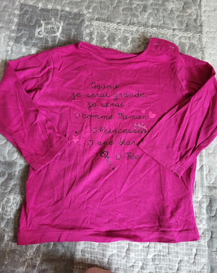 Tee shirt rose 18 mois