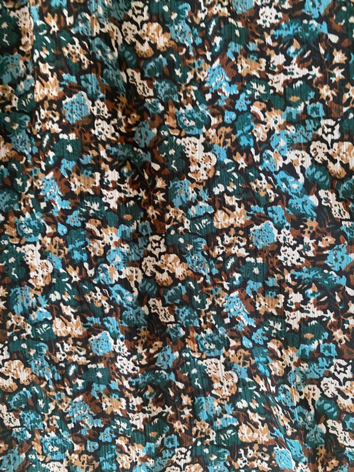 Robe Only liberty à fleurs bleues et marrons taille S - photo numéro 8