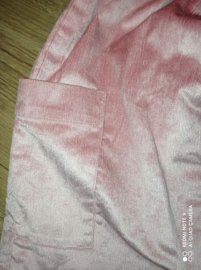 Jupe à bretelles velours rose, taille 8 ans, Neuve - photo numéro 3