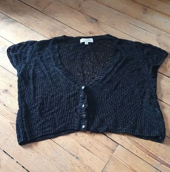 Gilet court croc top noir Antonelle T3
