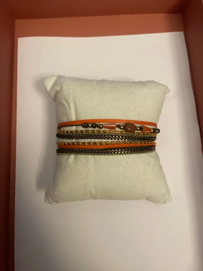 Bracelet double tour orange - photo numéro 2