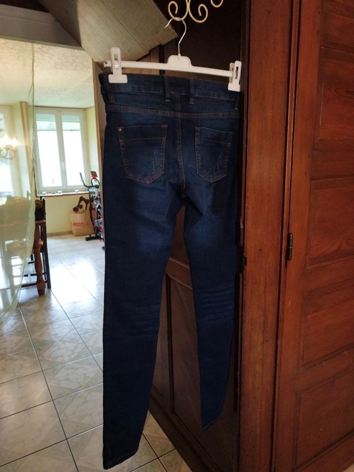 Jeans bleu foncé skinny droit patchwork L/40 - photo numéro 9