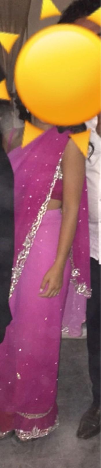 Sari indien artisanal rose strass