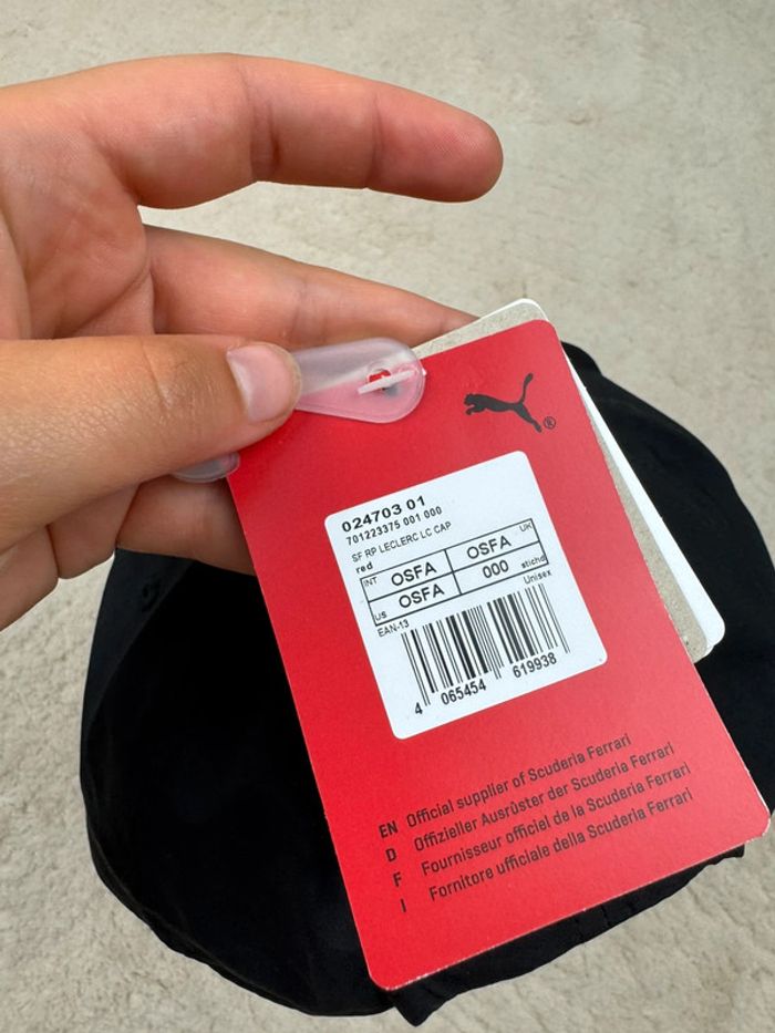 Casquette Ferrari Puma F1 16 Charles Leclerc Rouge et Noir Neuve - photo numéro 9