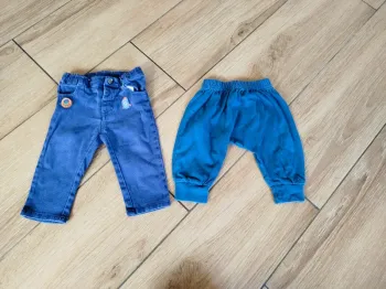 Lot 2 pantalons bébé garçon 9 mois