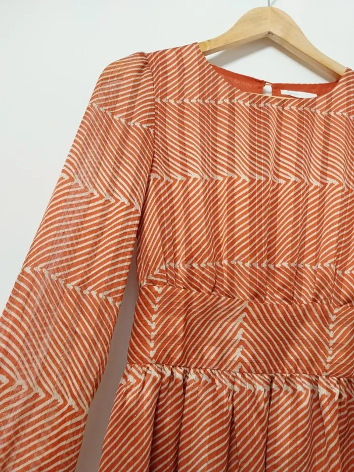 Robe mi-saison orange à motifs Les Petites Bombes 34 - photo numéro 3