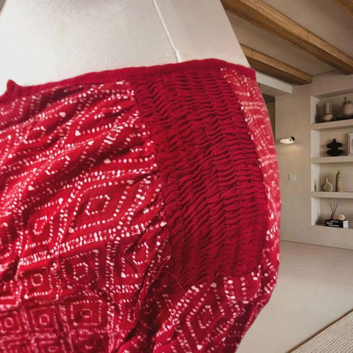 Haut rouge imprimé bohème – Camaïeu – Taille L – Très bon état - photo numéro 2