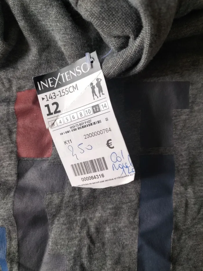 Tshirt gris col - photo numéro 2