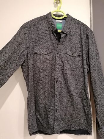 Chemise ml noir motifs graphisme Jules fitted taille L