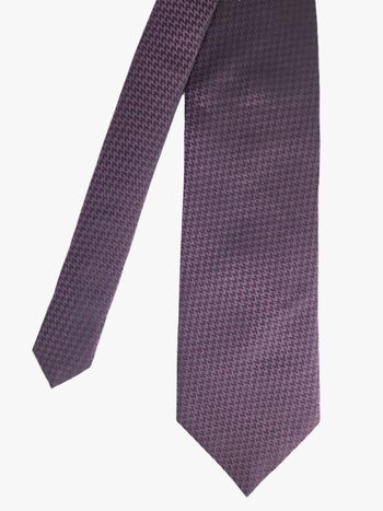 Cravate en Soie Saint Hilaire - Micro-Motif Violet Foncé