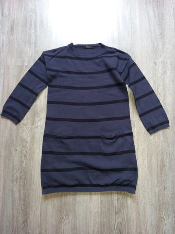 robe pull bleu marine rayé noire in extenso taille 8 ans