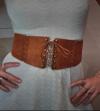 A48 Ceinture gaine corset vintage rétro ajustable marron