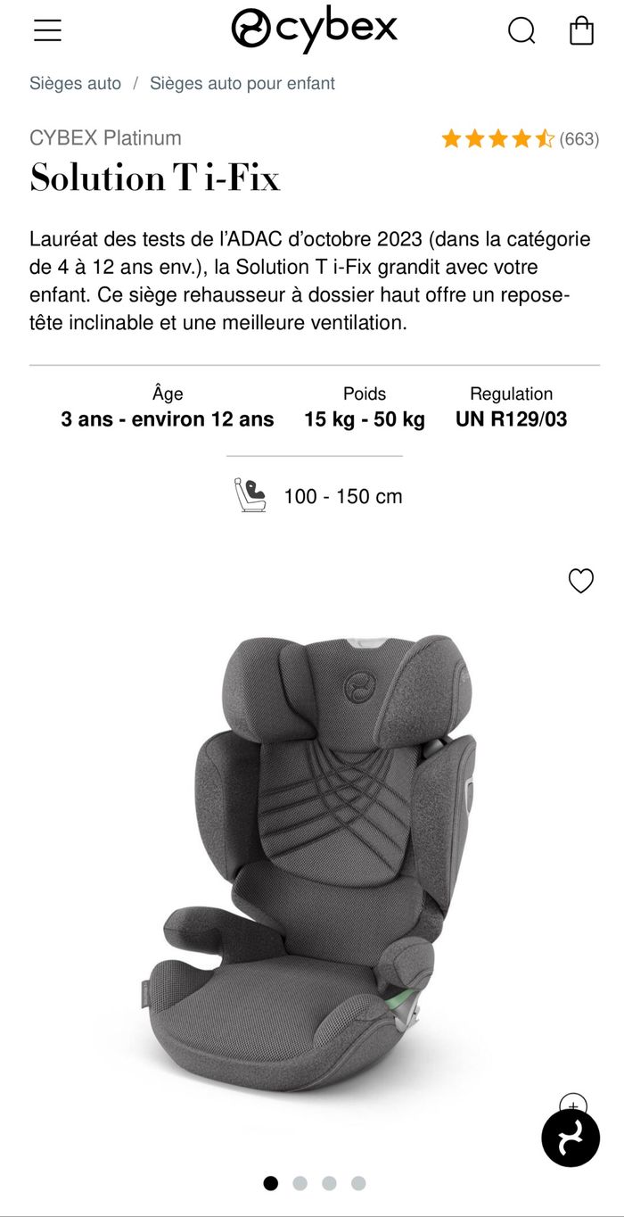 Cosy cybex cloud T neuf et siège réhausseur neuf - photo numéro 6