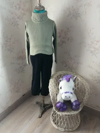 Sous pull col roulé kaki côtelé / nky / (6ans)