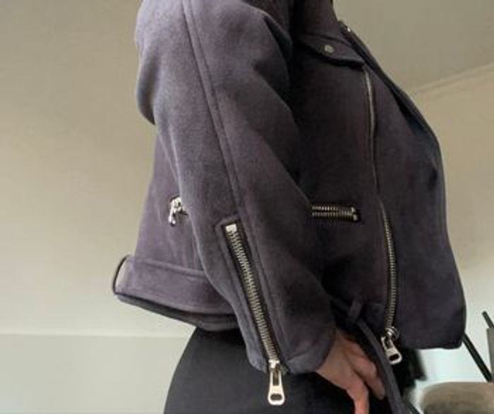 Perfecto en suédine bleu foncée/noire Pimkie - photo numéro 3